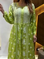 Ari Terquoise Lillen Kurta Pant Set With Computer Embroidered Work - Image 7