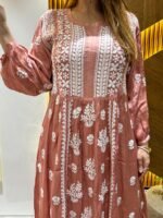 Ari Terquoise Lillen Kurta Pant Set With Computer Embroidered Work - Image 2