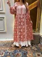 Ari Terquoise Lillen Kurta Pant Set With Computer Embroidered Work - Image 3