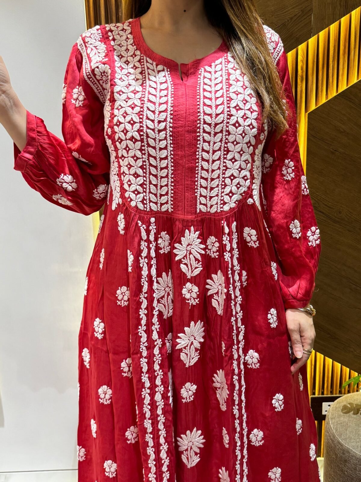Ari Terquoise Lillen Kurta Pant Set With Computer Embroidered Work - Image 9