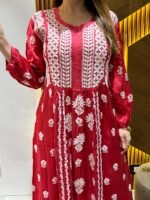 Ari Terquoise Lillen Kurta Pant Set With Computer Embroidered Work - Image 9