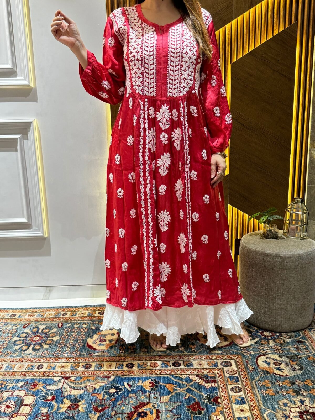 Ari Terquoise Lillen Kurta Pant Set With Computer Embroidered Work - Image 1