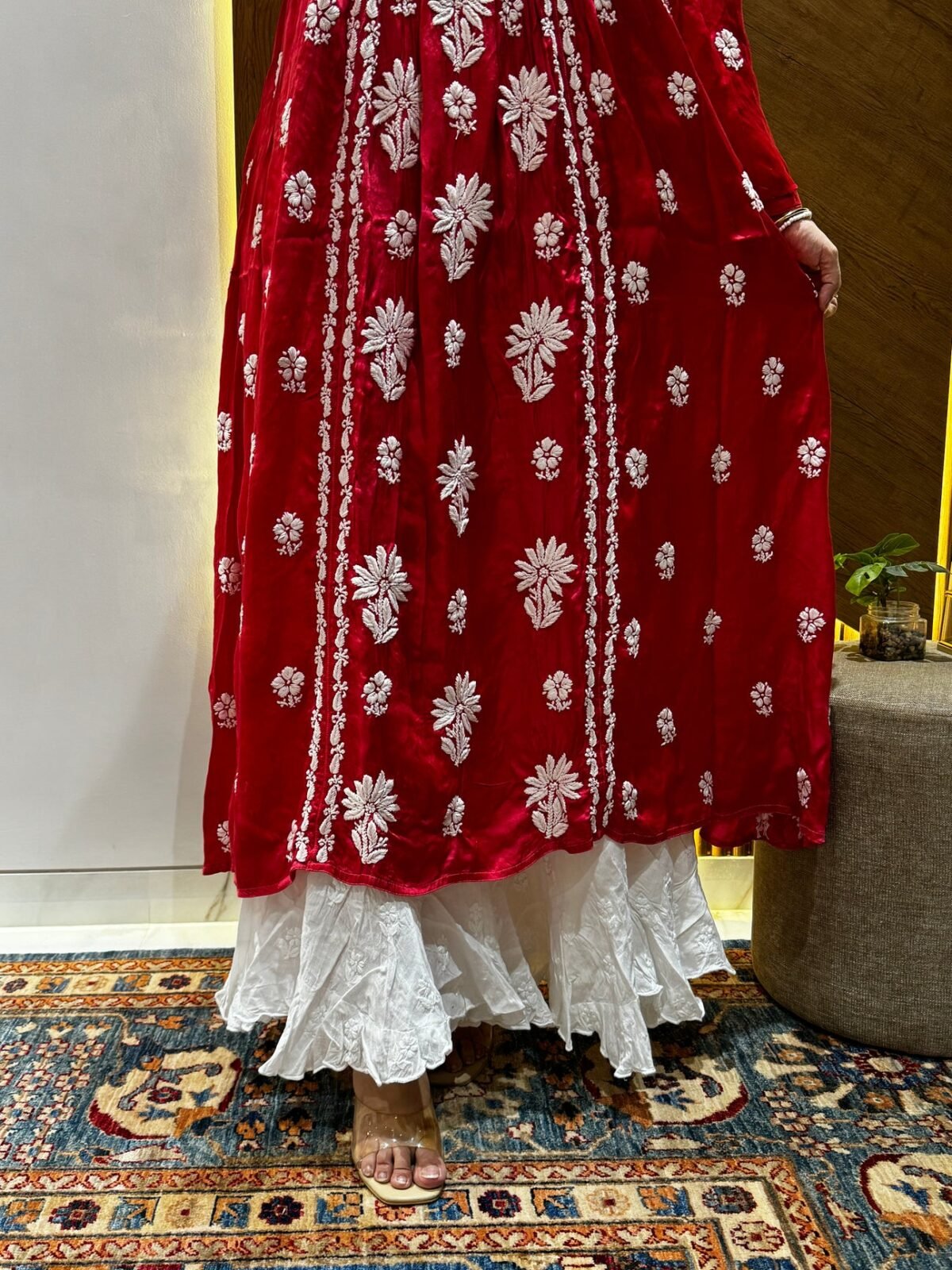 Ari Terquoise Lillen Kurta Pant Set With Computer Embroidered Work - Image 10