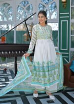 Anarkali with Fully Cotton and readymade 3 piece set