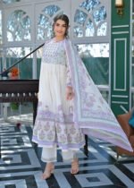 Anarkali with Fully Cotton and readymade 3 piece set - Image 6