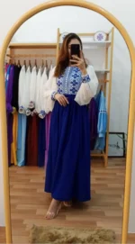 Cherry Georgett and Embroidery Work Party Gown - Image 4